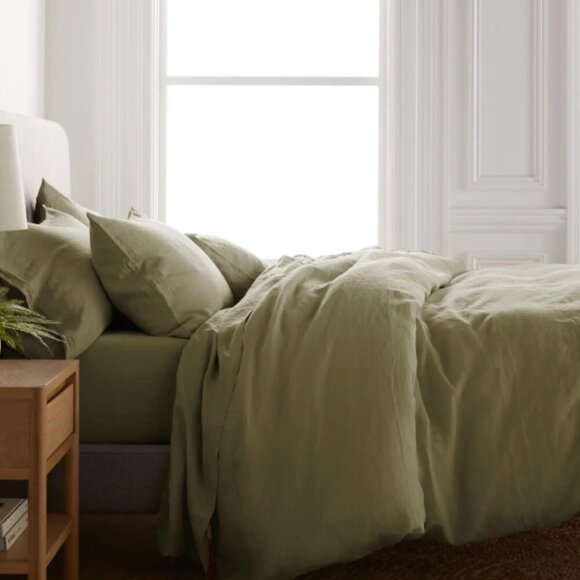 NWOT QUINCE 100% European Flax Linen Duvet Cover Only Full/Queen Aloe 5⭐Reviews - Picture 3 of 9